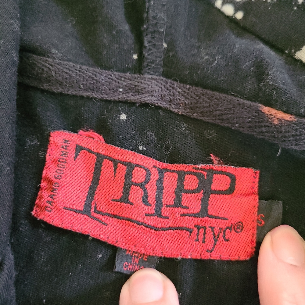 Rare Vintage Tripp NYC Bleach Splatter Hoodie - Picture 3 of 13